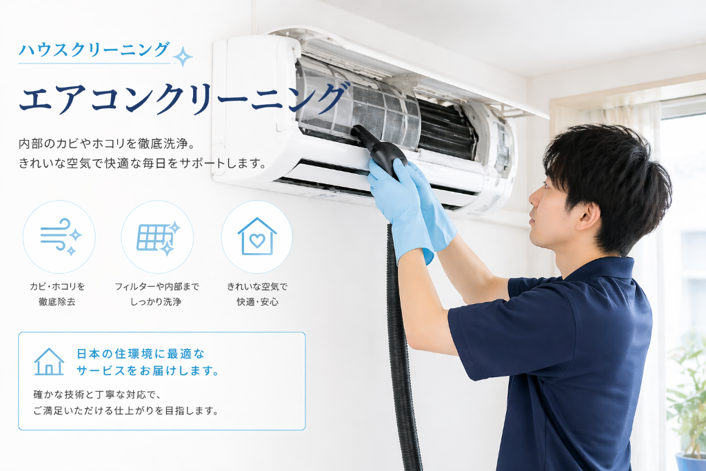 エアコンクリーニング プロ作業